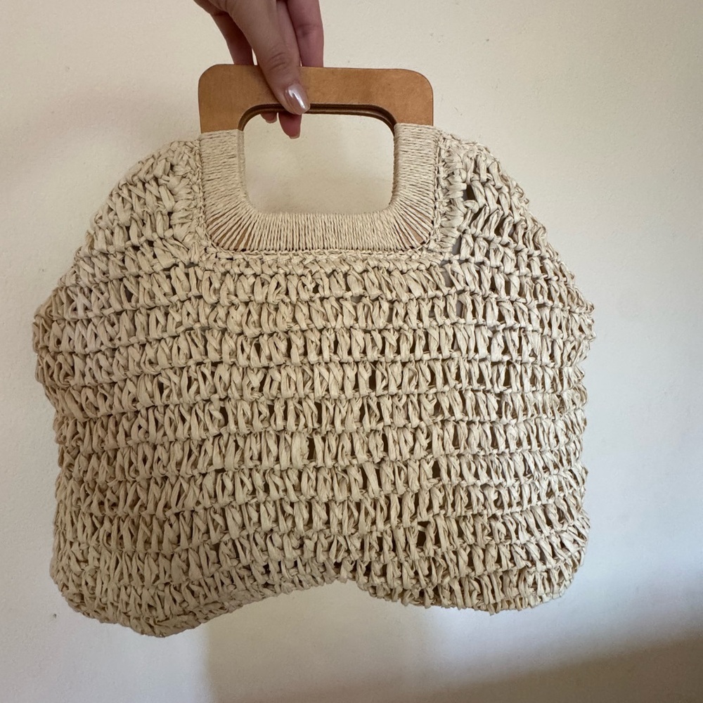 Handcrafted Cream Woven Bag